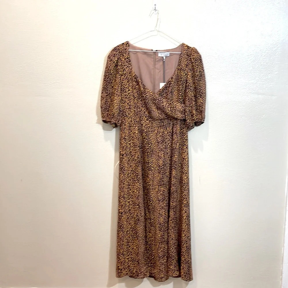 WAYF Midi leopard print dress Medium